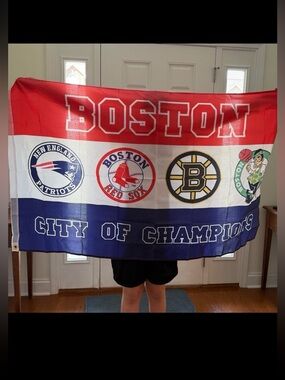 Boston City of Champions Sports Team Flag - Red/White/Blue